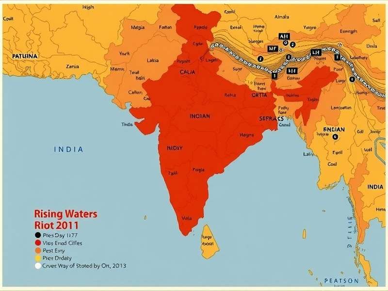 Rising Waters Riot Popularity in India Map